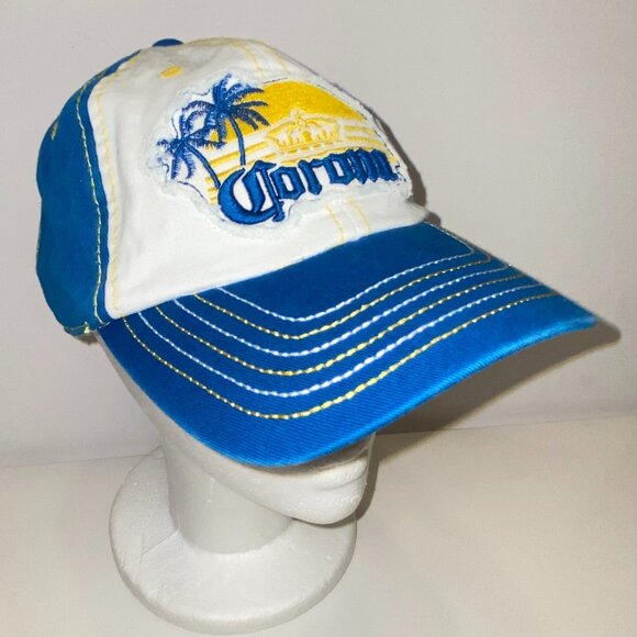 Corona Beer Baseball Cap Hat Distressed Patch Adjustable Adult size - Picture 1 of 5